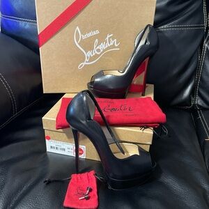 Christian Louboutin Black Peep Toe Heels